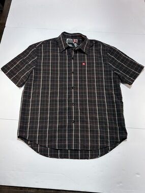Tony Hawk Plaid Short Sleeve Button Up Shirt Small
